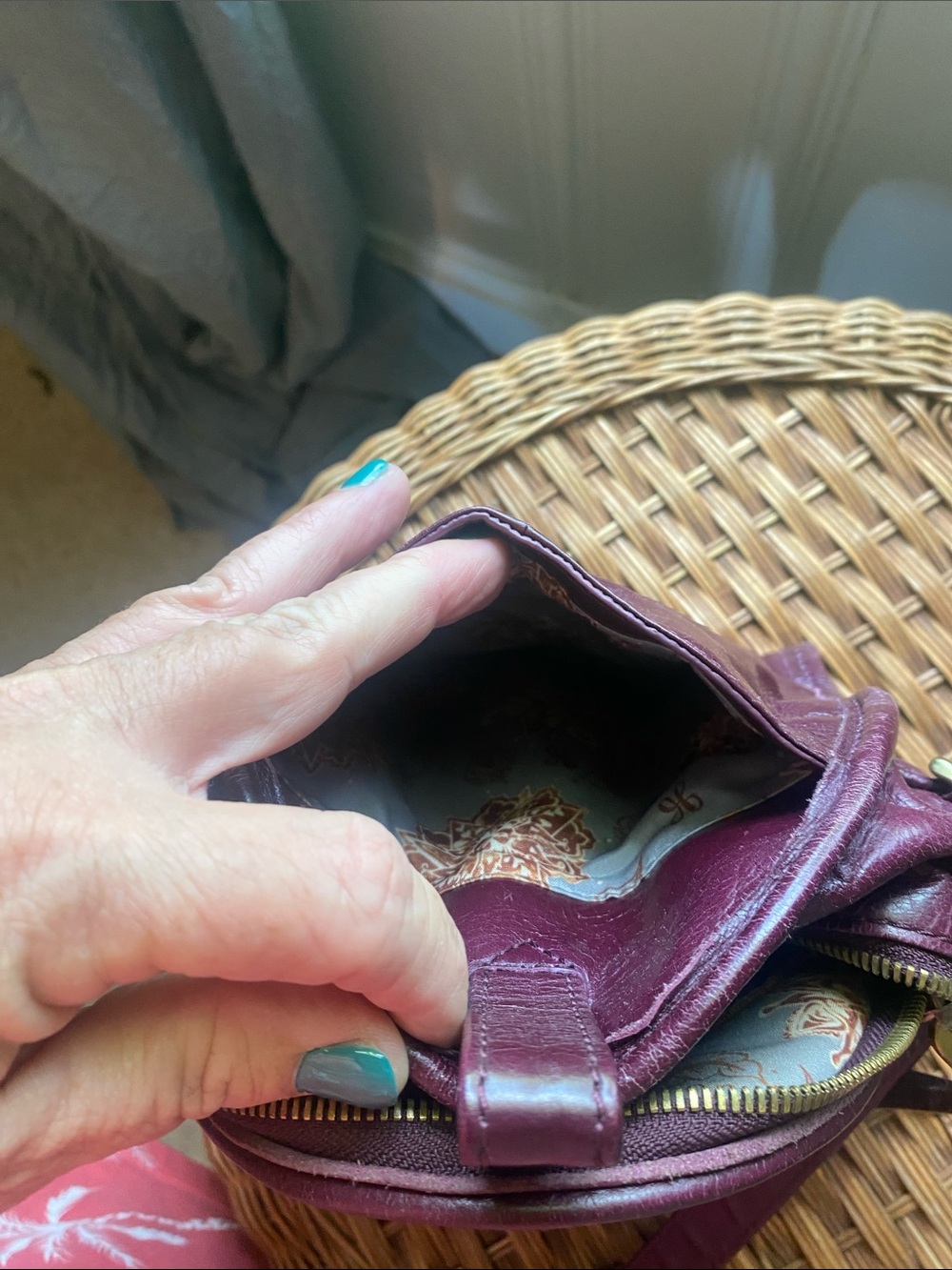 HOBO Plum Leather Crossbody Bag with Gold Hardware - Picture 3 of 7